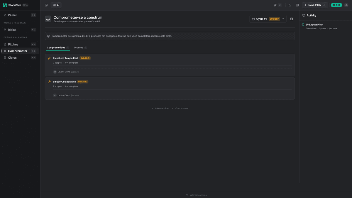Visual product roadmap board showing active and queued projects